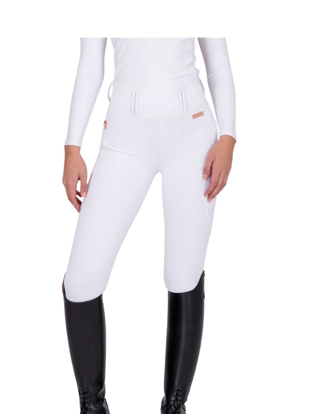 HorseGloss Crystal Kylie Riding Leggings Breeches White Rose Gold NWT Size S